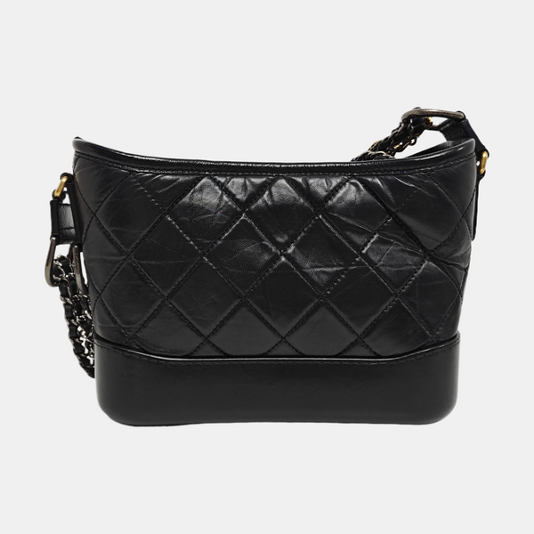 GABRIELLE Small Quilted Vintage Calf Black