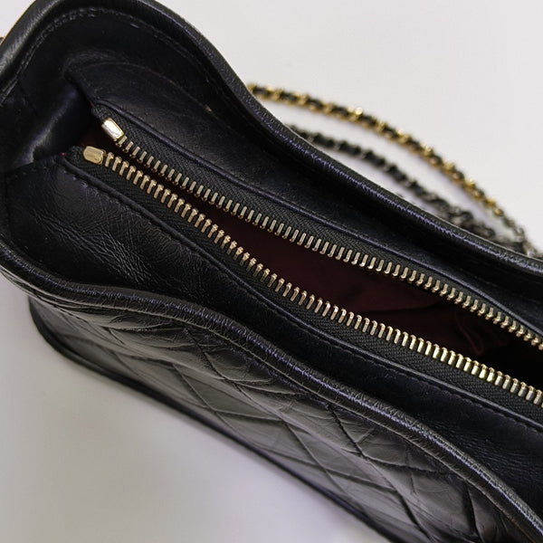 GABRIELLE Small Quilted Vintage Calf Black
