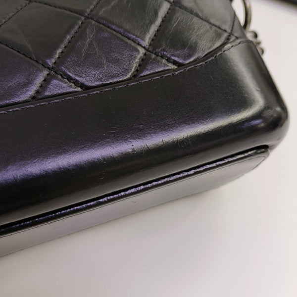 GABRIELLE Small Quilted Vintage Calf Black