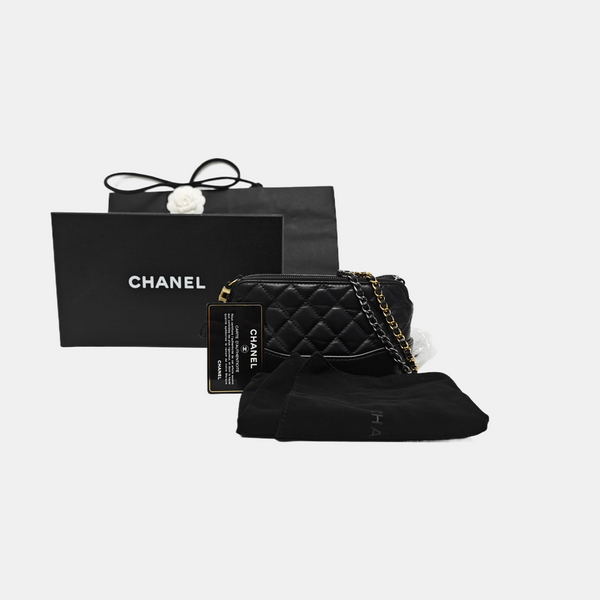 GABRIELLE Mini Quilted Lambskin Black