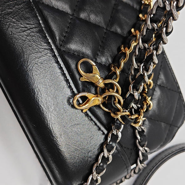 GABRIELLE Mini Quilted Lambskin Black