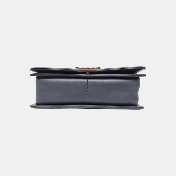 BOY CHANEL Medium Chevron Calfskin Blue