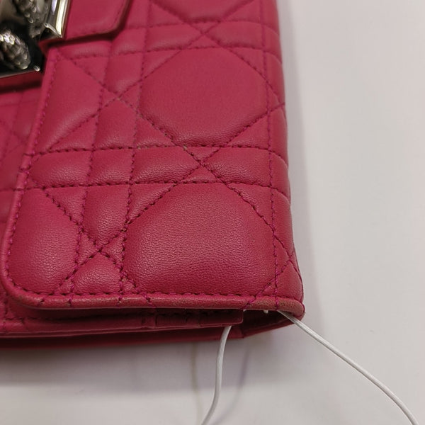 Miss Dior Cannage Lambskin Red Wallet
