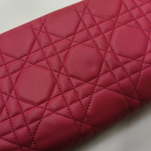 Miss Dior Cannage Lambskin Red Wallet