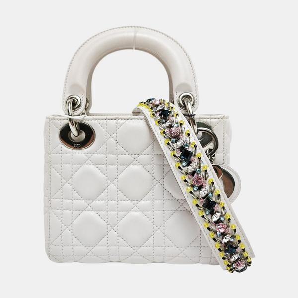Lady Dior Mini Cannage Lambskin White