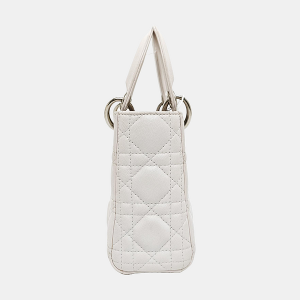 Lady Dior Mini Cannage Lambskin White