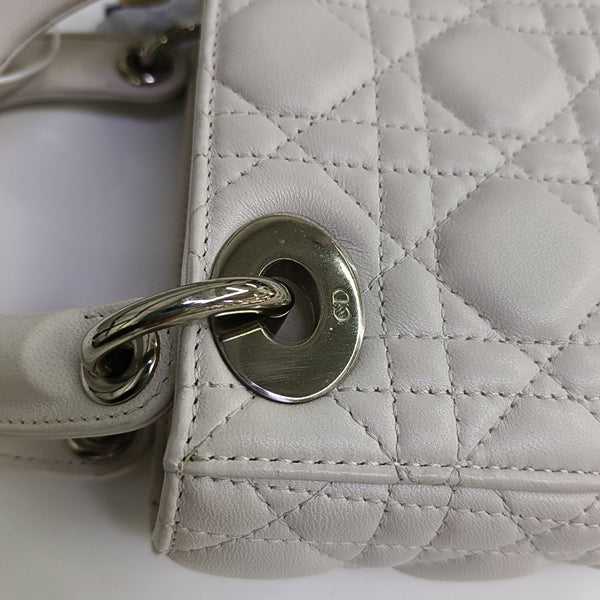 Lady Dior Mini Cannage Lambskin White