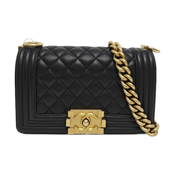 BOY CHANEL Small Quilted Calfskin Black