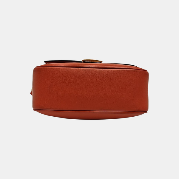 Leather Shoulder Bag Mini Orange