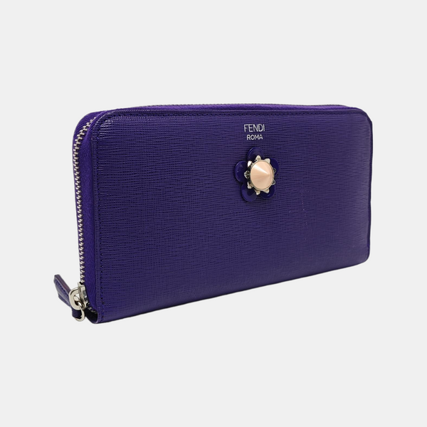 Leather Clutch Purple