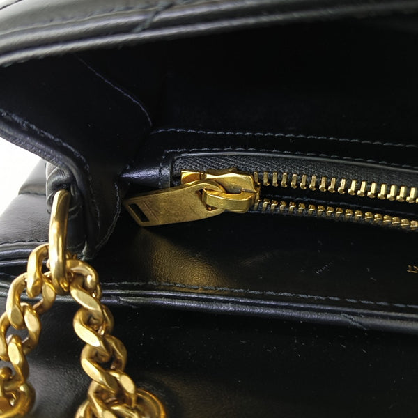 LOULOU Small Chevron Calfskin Black