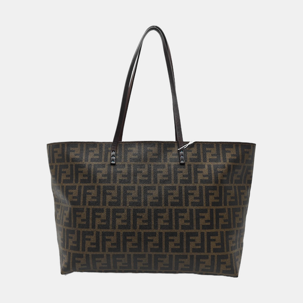 Coated Canvas Tote Bag Brown