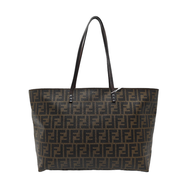 Coated Canvas Tote Bag Brown