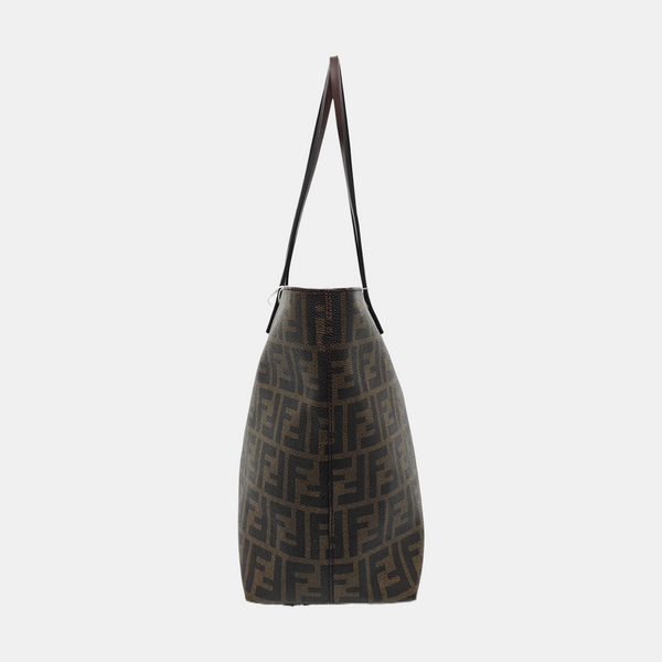 Coated Canvas Tote Bag Brown