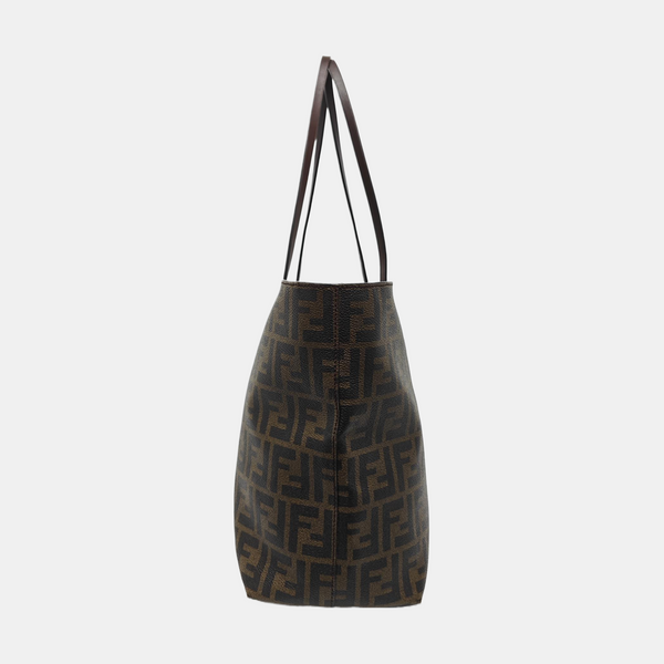 Coated Canvas Tote Bag Brown
