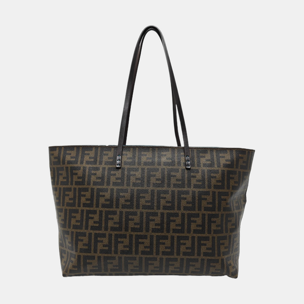 Coated Canvas Tote Bag Brown