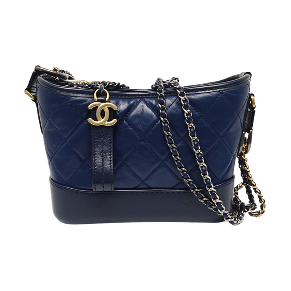 GABRIELLE Small Quilted Calfskin Blue