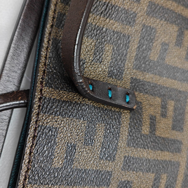 Coated Canvas Tote Bag Brown