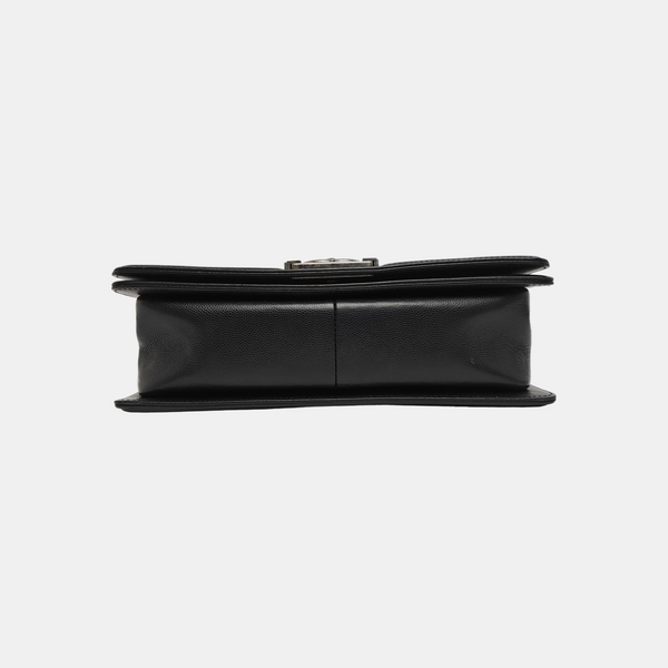 BOY CHANEL Medium Quilted Grained Calfskin Black