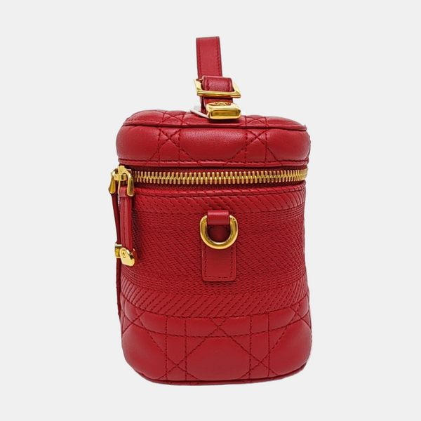 Travel Vanity Small Cannage Lambskin Red