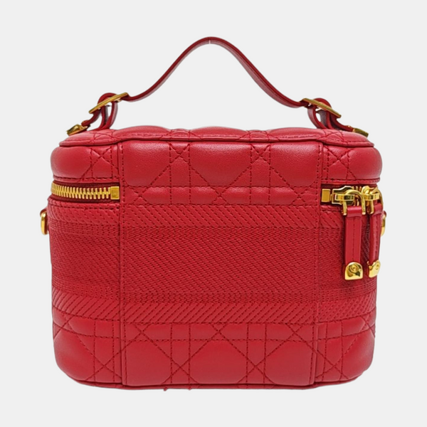 Travel Vanity Small Cannage Lambskin Red