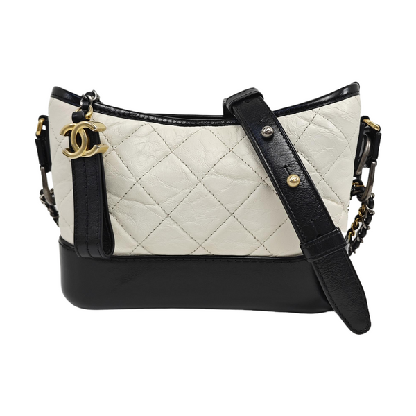 GABRIELLE Small Quilted Calfskin White