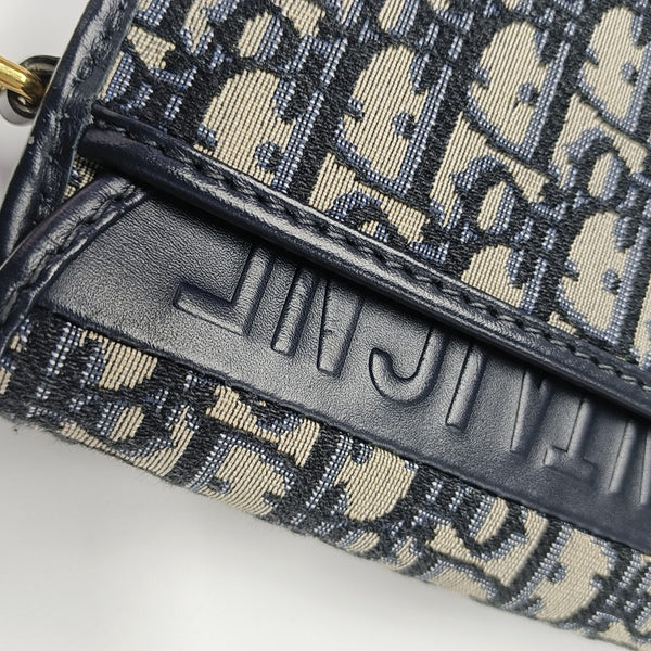 Bobby East-West Medium Oblique Canvas Blue