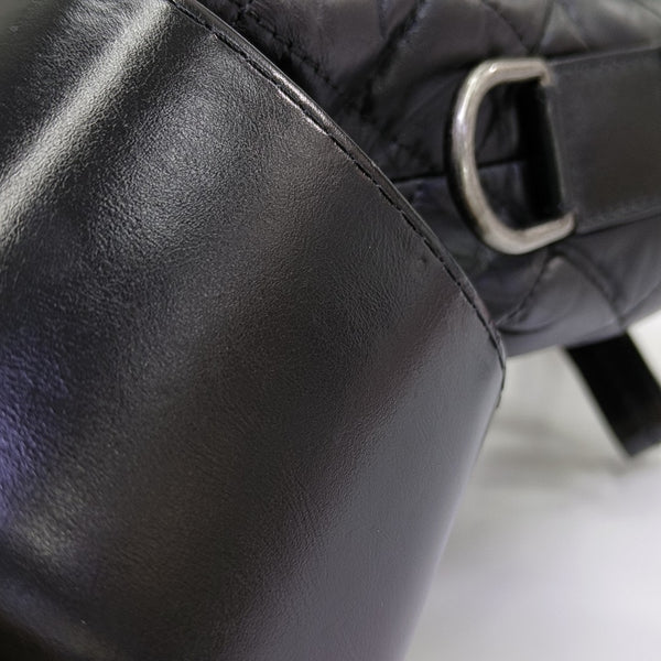 GABRIELLE Large Quilted Calfskin Black