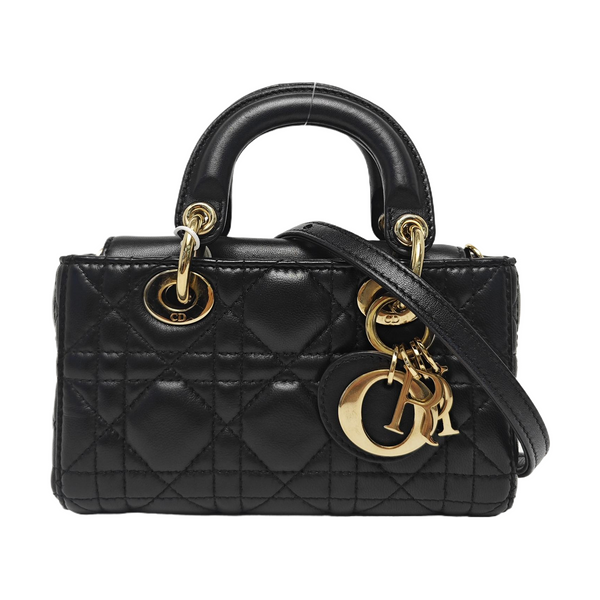 Lady D-Joy Super Mini Cannage Lambskin Black