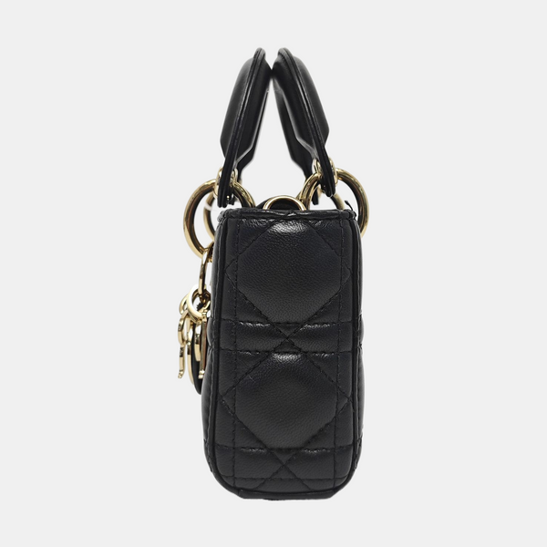 Lady D-Joy Super Mini Cannage Lambskin Black