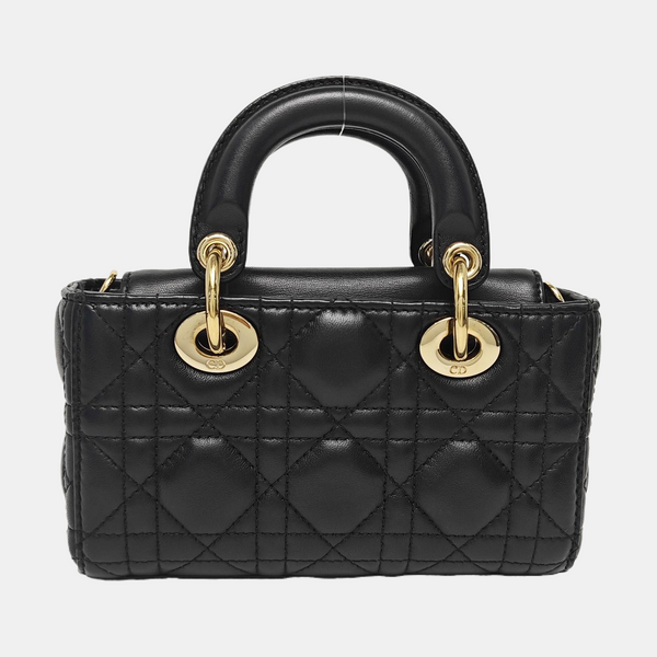 Lady D-Joy Super Mini Cannage Lambskin Black