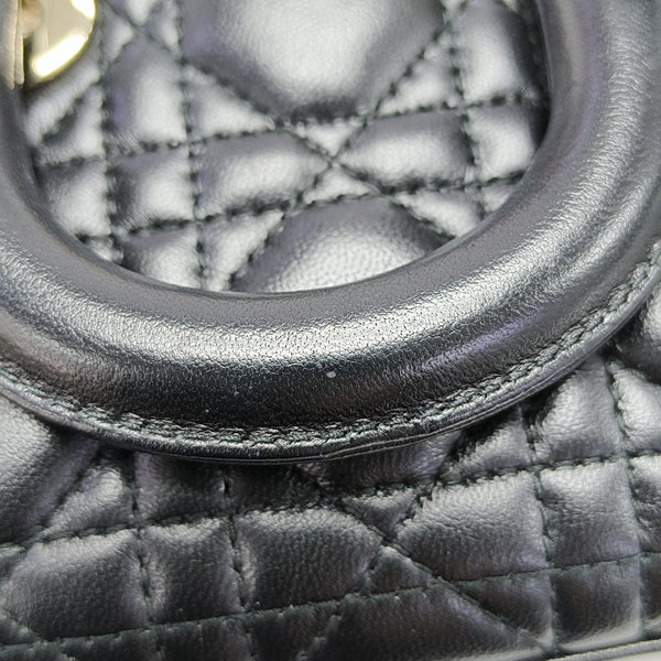 Lady D-Joy Super Mini Cannage Lambskin Black