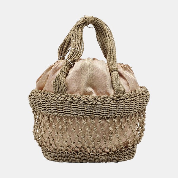 Fabric Top Handle Bag Pink