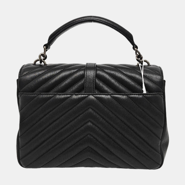 COLLEGE Medium Chevron Lambskin Black