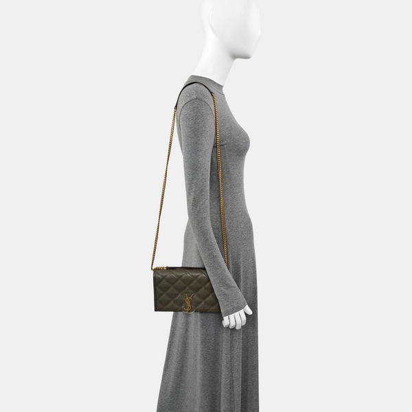 KATE Medium Quilted Calfskin Gray