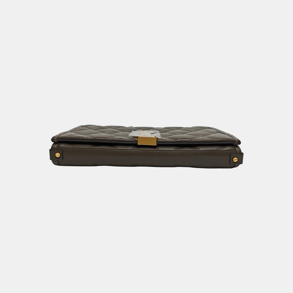 KATE Medium Quilted Calfskin Gray