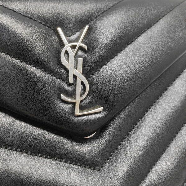 LOULOU Extra Small Chevron Calfskin Black
