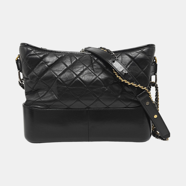 GABRIELLE Large Quilted Calfskin Black