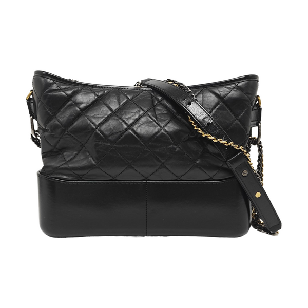 GABRIELLE Large Quilted Calfskin Black