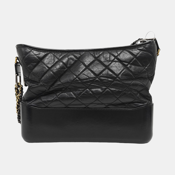 GABRIELLE Large Quilted Calfskin Black
