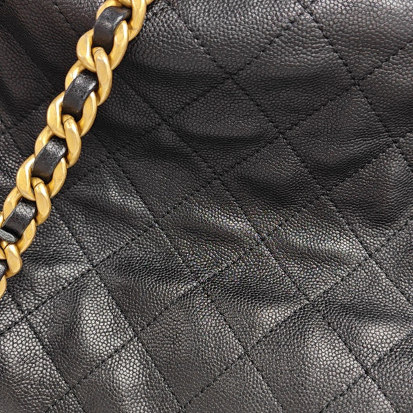 CHANEL 25 Medium Quilted Calfskin Black