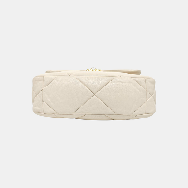CHANEL 19 Small Quilted Lambskin Beige