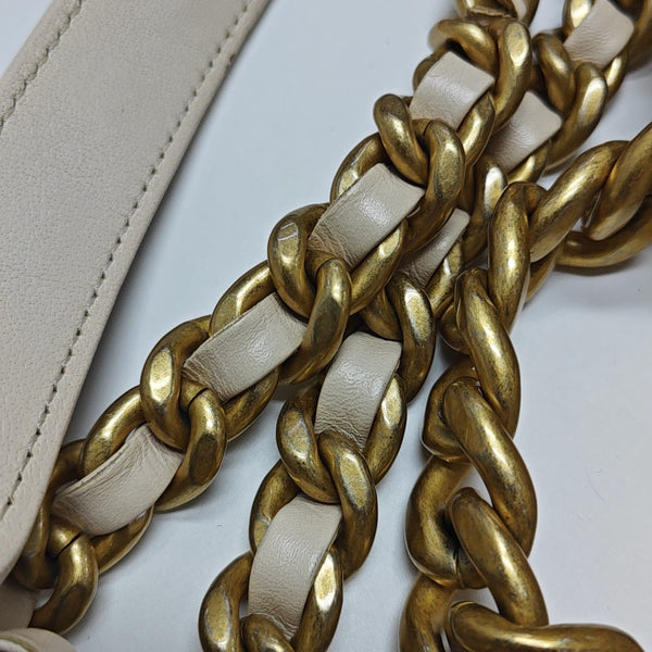 CHANEL 19 Small Quilted Lambskin Beige