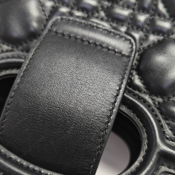 Jolie Top Handle Mini Cannage Lambskin Black