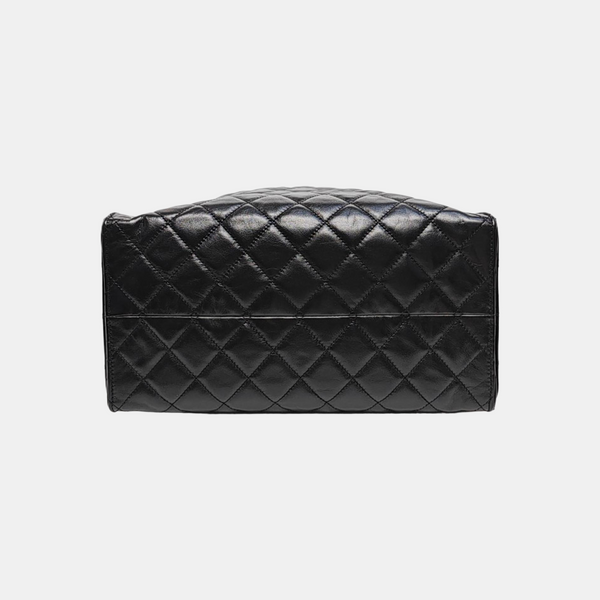 CHANEL 25 Mediano Piel de Becerro Acolchada Negro