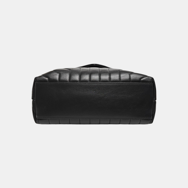 LOULOU Medium Chevron Calfskin Black