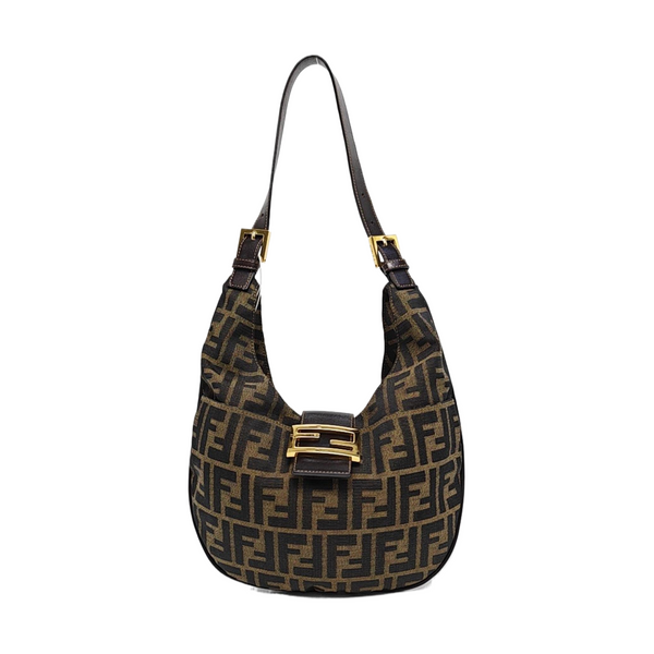 Monogram Canvas Shoulder Bag Brown