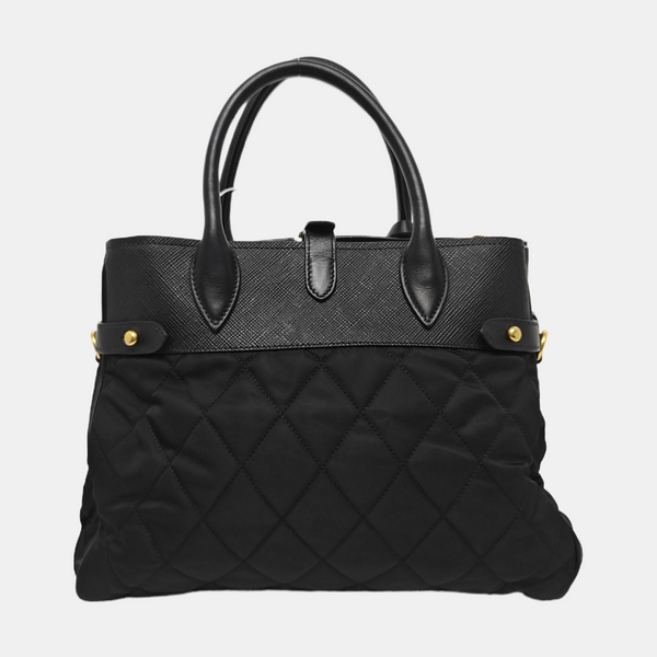 Gaufre Quilted Nylon Black