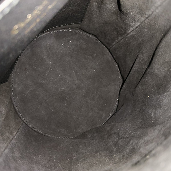 Drawstring Cannage Calfskin Black