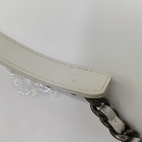 CHANEL 19 Small Quilted Lambskin White